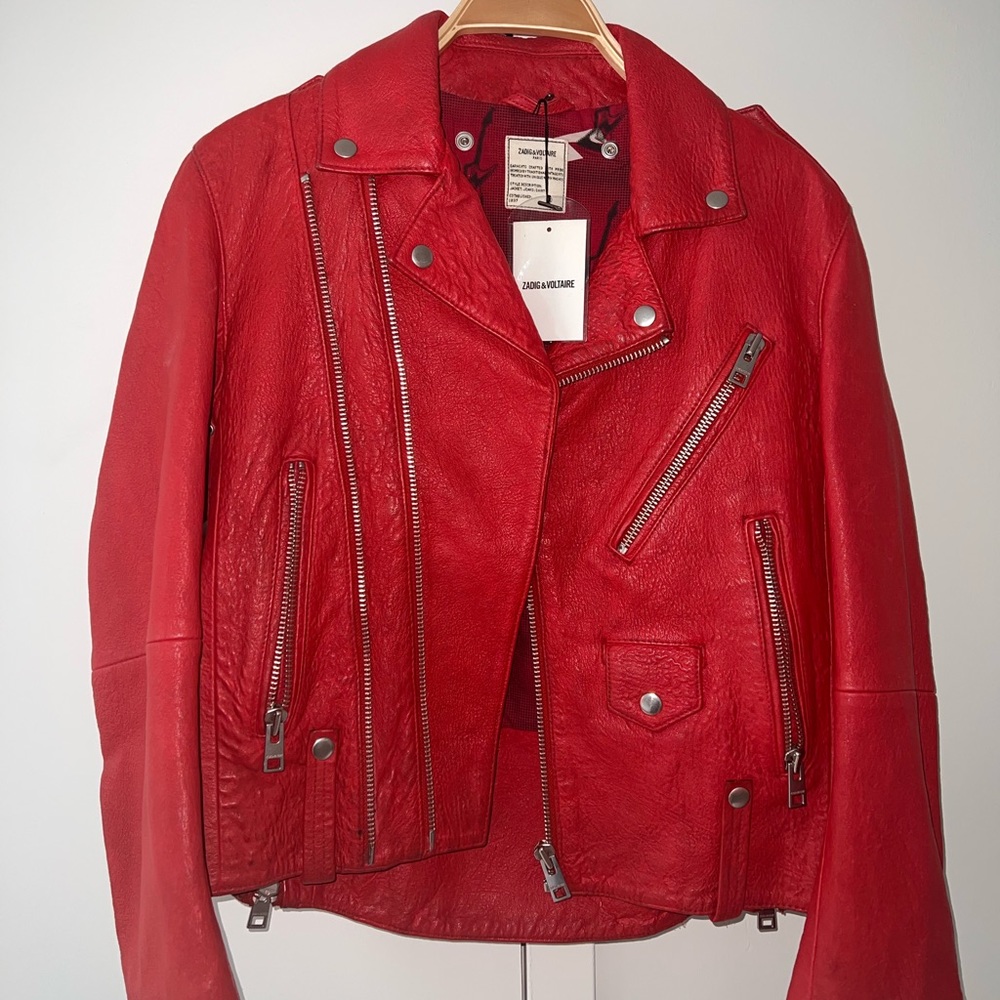 Zadig & Voltaire Red Biker / Moto Jacket (never worn)